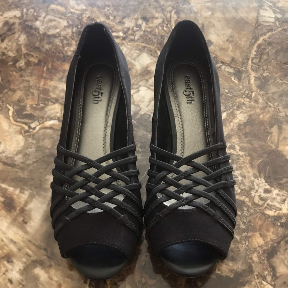 Black Peep Toe Heels